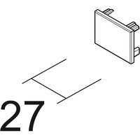 Ivela end cap SQUARE 48 V rail, black, plastic