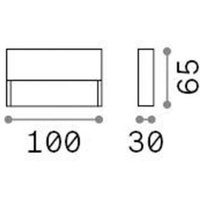 Ideallux Ideal Lux Utomhusvägglampa Dedra, vit, 10 x 6,5 cm
