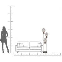 KARE Golvlampa Supernova, rökgrå, glas, 160 cm, E27