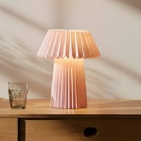 Lindby bordslampa Magali, rosa, papper, Ø 34 cm, E14