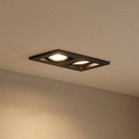 Lindby Downlight Thorid, schwarz, 19 x 10 cm, 2-flg., GU10