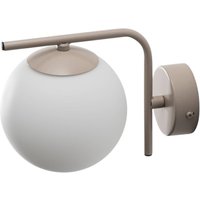 Domiluce Applique murale Aurora, beige, verre, hauteur 17 cm, boule, E14