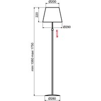 Aluminor Store floor lamp, chrome/black