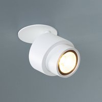 Escale BRUSH recessed LED spotlight, white, Ø 7 cm, metal, dimmable, 2,700 K