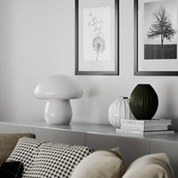 By Rydéns Mira Mushroom bordslampa, vit, glas, höjd 30 cm