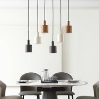 Lindby hanging light Ovelia, brown/coffee/beige, 6-bulb, E27