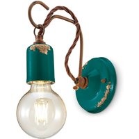 Ferroluce C665 vägglampa i vintagestil, grön