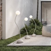 Karman outdoor floor lamp Moony, white, Ø 15 cm, height 145 cm PMMA