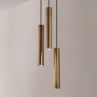Lindby hänglampa Joffrey, Ø 24 cm, mässing, 3 lampor, GU10