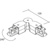 Ivela Connecteur angulaire LKM DALI, blanc, triphasé, plastique