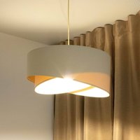 Maco Design Boho pendant light, cream/beige, Ø 50 cm, height 23 cm, linen