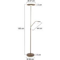 Steinhauer Zodiac LED-uplight-golvlampa med LED-läslampa, brons