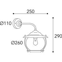 Moretti Luce Betulle 2060 antique brass outdoor wall lamp