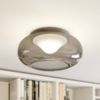 Lucande LED-Deckenlampe Mijo, Ø 43 cm, rauchgrau, Glas