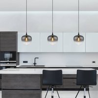 Globo Maxy hanging light, Ø 29 cm, smoky grey, glass