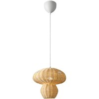 Hängeleuchte Allie, Rattan, Pilzform, naturbraun