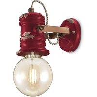 Væglampe C1843 i vintagedesign vinrød