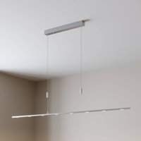 Lucande LED hanging light, Arnik, 180 cm, nickel-coloured, dimmable
