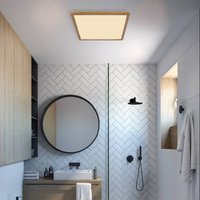 Globo LED-taklampa Sapana, längd 29,5 cm träimitation