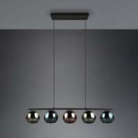 Reality Leuchten Hänglampa Sheldon med fem glaskulor