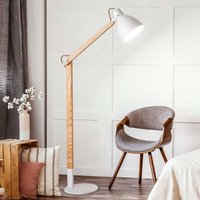 Fabas Luce Floor lamp Sveva in wood, white/ash