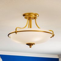 Lampa sufitowa Griffin z dystansem, mosiądz, Ø42cm