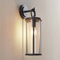 Lucande Emmeline outdoor wall light, clear, aluminium, height 45 cm