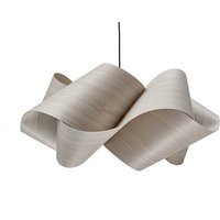 LZF Hängelampe Swirl, grau/nickelfarben, Ø 75 cm, Holz