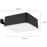 Philips LED-solcellsvägglampa Vynce, huvud 10,5 x 10,5 cm