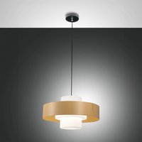 Fabas Luce Loto pendant light, sand-coloured, Ø 45 cm, metal, glass, E27