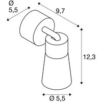 SLV Plafonnier Puri 2.0 Cone, noir, Ø 5 cm, métal