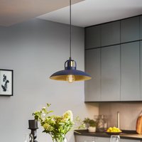 Eko-Light Suspension Felix, bleu/doré, à 1 lampe