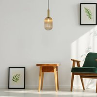 Lucide Suspension en verre Maloto, Ø 20 cm, ambre