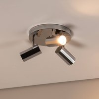 Lucea Spot pour plafond Oktano, couleur chrome, Ø 35 cm, 3 lampes, métal