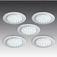 Hera R 68-LED Spot encastrable aspect inox, lot de 5