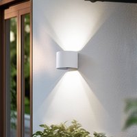 Lindby Smart LED outdoor wall lamp Dara white round CCT RGB Tuya