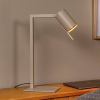 Lucide Skrivbordslampa Lesley, taupe, höjd 50 cm, metall