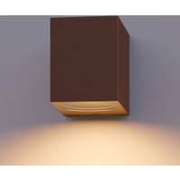 Calex utomhusvägglampa GU10, downlight, höjd 8 cm, rostbrun