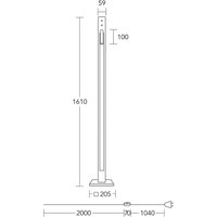 HerzBlut Lampe sur pied LED Karl G, bois/granit, lampe de lecture LED