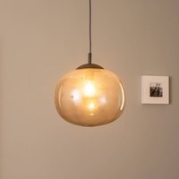 TK Lighting Vibe pendant light, graphite grey-transparent glass, Ø 35 cm