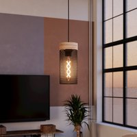 EGLO Kilnsdale pendant light, Ø 11 cm, black/brown, steel