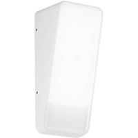 INTEC LED-utomhusvägglampa Coupe, vit, höjd 20 cm, metall