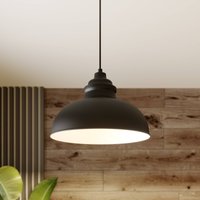 Lindby Cliona pendant light, black, metal, Ø 31 cm, E27
