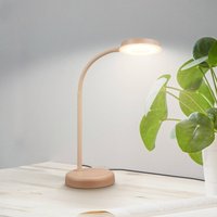Briloner Megg LED table lamp, beige, metal, dimmer, 3,000 K