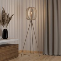EGLO Golvlampa Romazzina, beige, höjd 141 cm, metall, E27
