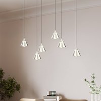 Trio Lighting LED-hänglampa Romeo, längd 75 cm, nickelfärgad metall, 6 lampor