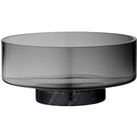 AYTM Schale Volvi, rauchgrau, Ø 25 cm, Glas, Sockel, Marmor