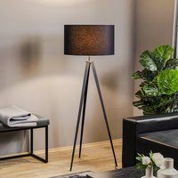 Domiluce Tago floor lamp, tripod, lampshade black/gold