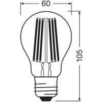 OSRAM LED Classic, glödtråd, E27, 7,2 W, 1 521 lm, 4 000 K