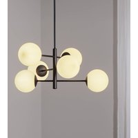 Domiluce Aurora hänglampa, svart, Ø 60 cm, 6 lampor, glas, E14
